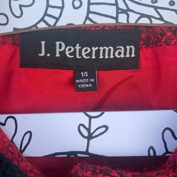 Vintage J. Peterman Tweed Jacket with Knotted Fasteners Size 14 - Picture 6 of 8